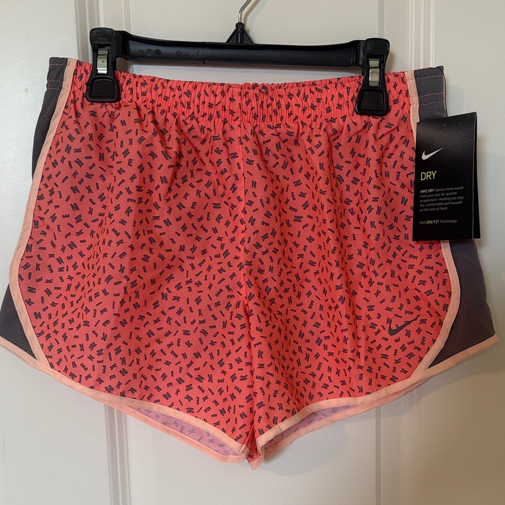 Nike Women's Coral and Gray Athletic Shorts